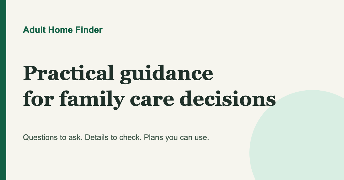 Adult Home Finder — family care planning resources